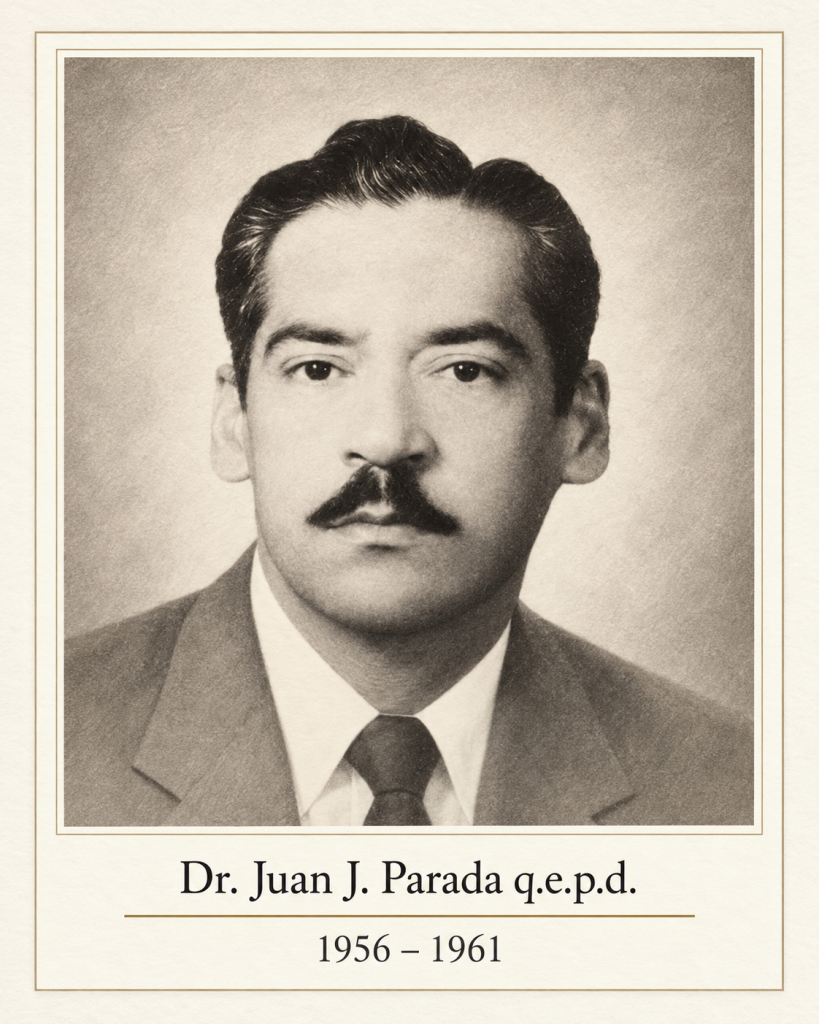 Recreación editorial que representa al Dr. Juan J. Parada, presidente de la asociación panameña de médicos veterinarios de 1956 a 1961, a partir del archivo fotográfico de la APMV.