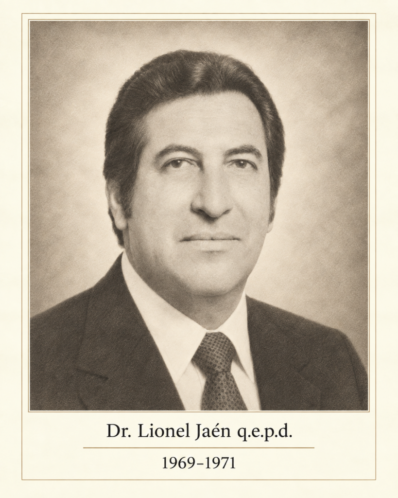 Recreación editorial que representa al Dr. Lionel Jaén, presidente de la asociación panameña de médicos veterinarios de 1969 a 1971, a partir del archivo fotográfico de la APMV.
