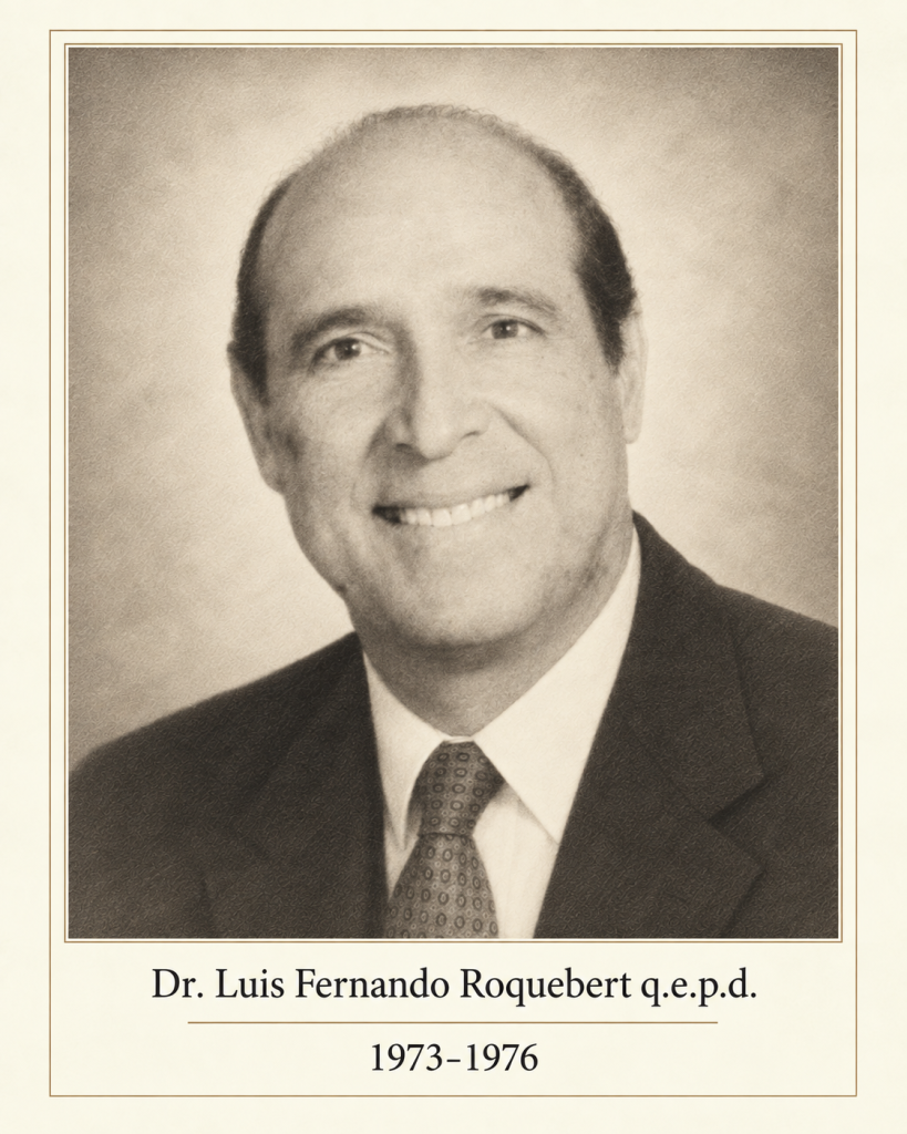 Recreación editorial que representa al Dr. Luis Fernando Roquebert, presidente de la asociación panameña de médicos veterinarios de 1973 a 1976, a partir del archivo fotográfico de la APMV.