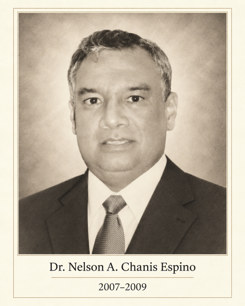 Recreación editorial que representa al Dr. Nelson A. Chanis Espino, presidente de la asociación panameña de médicos veterinarios de 2007 a 2009, a partir del archivo fotográfico de la APMV.
